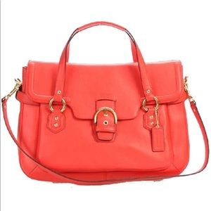 Coach Campbell Leather Eva Flap Satchel F26127 EUC